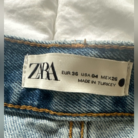 Zara Wide Leg, Medium Wash Jeans. Size 4. 100% Cotton. New W/O Tags - Picture 3 of 8